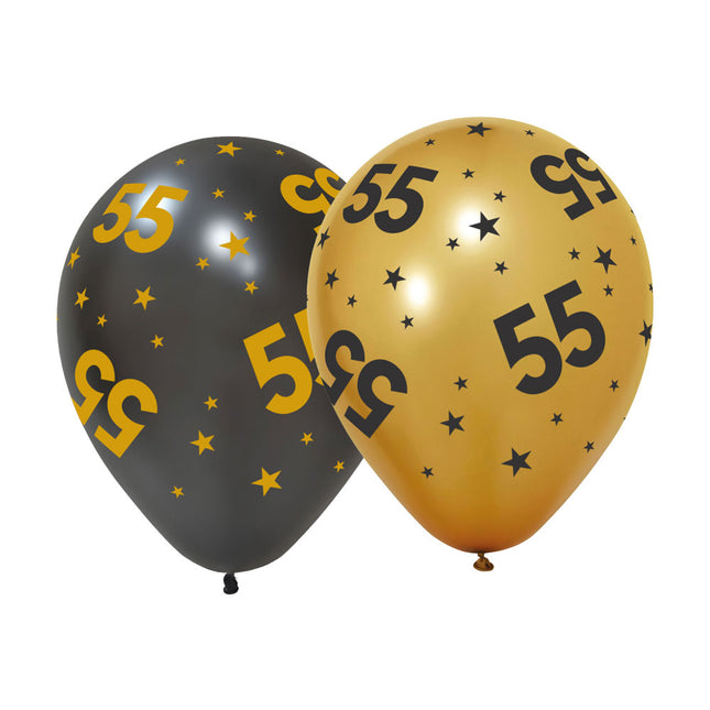 Globos Europe Ballonnen 55 Goud Zwart 6 stuks