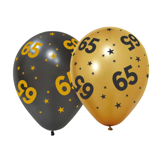 Globos Europe Ballonnen 65 Goud Zwart 6 stuks