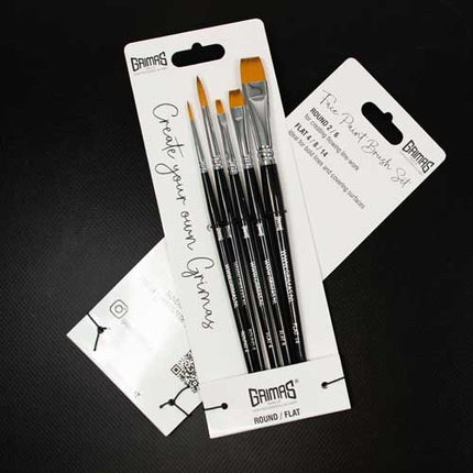 Grimas Grimas Face Paint Brush set Round Flat