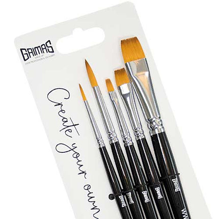 Grimas Grimas Face Paint Brush set Round Flat