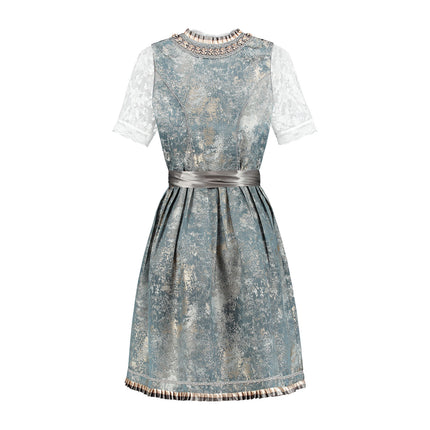 Haus Huberts Dirndl 2-delig Antiekblauw/Zilvergrijs