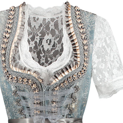 Haus Huberts Dirndl 2-delig Antiekblauw/Zilvergrijs