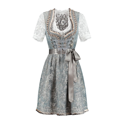 Haus Huberts Dirndl 2-delig Antiekblauw/Zilvergrijs