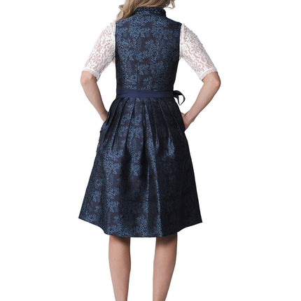 Haus Huberts Dirndl 2-delig Jacquard Nachtblauw Glitters