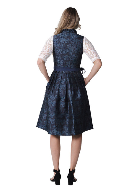 Haus Huberts Dirndl 2-delig Jacquard Nachtblauw Glitters