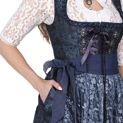 Haus Huberts Dirndl 2-delig Jacquard Nachtblauw Glitters