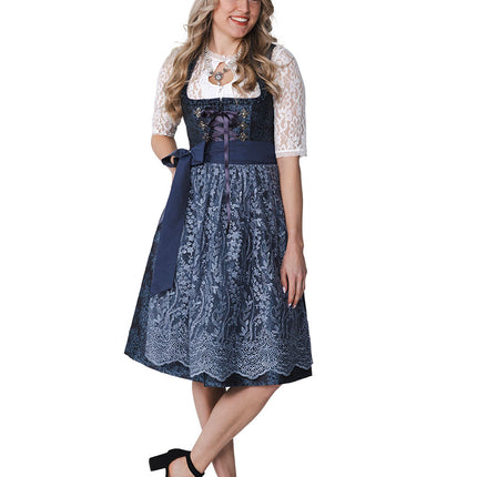 Haus Huberts Dirndl 2-delig Jacquard Nachtblauw Glitters