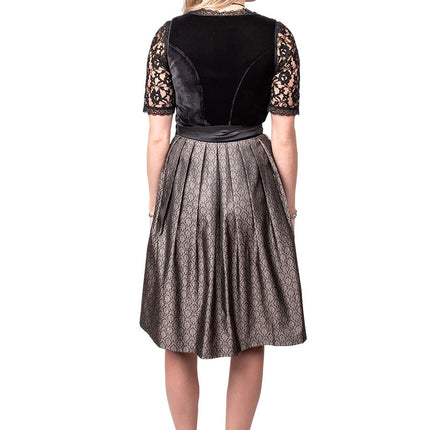 Haus Huberts Dirndl 2-delig Zwart Fluweel Jacquard