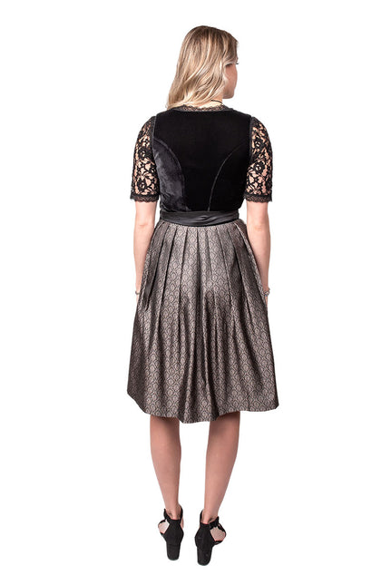 Haus Huberts Dirndl 2-delig Zwart Fluweel Jacquard