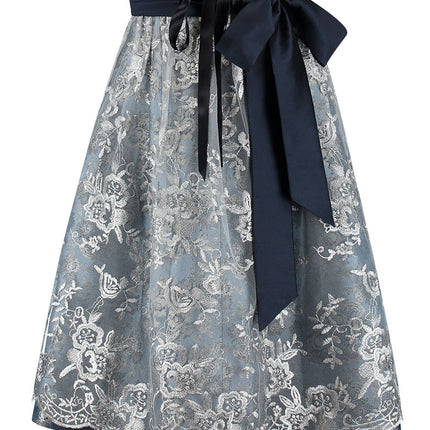 Haus Huberts Dirndl Blauw Bloemen