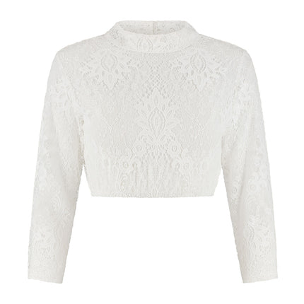 Haus Huberts Dirndlblouse Kant Bloemenmotief Crème Dames