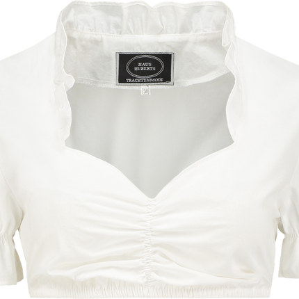 Haus Huberts Dirndlblouse Rucheskraag Wit Dames