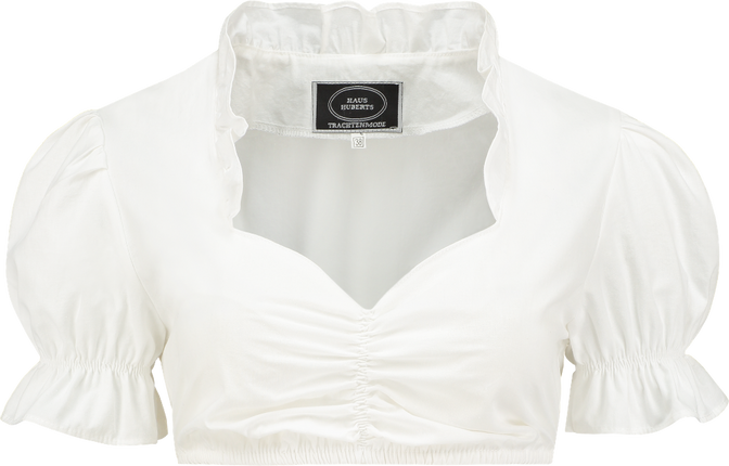 Haus Huberts Dirndlblouse Rucheskraag Wit Dames