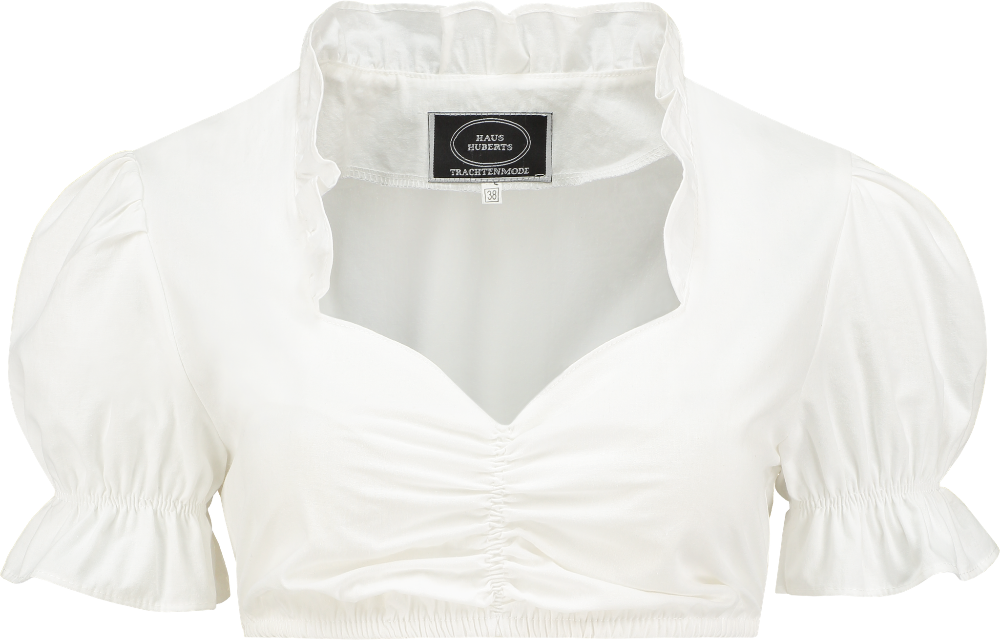 Haus Huberts Dirndlblouse Rucheskraag Wit Dames