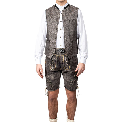 Haus Huberts Lederhose Kort Antraciet Geitenleer Heren