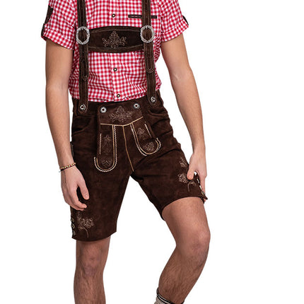 Haus Huberts Lederhose Kort Bruin Heren