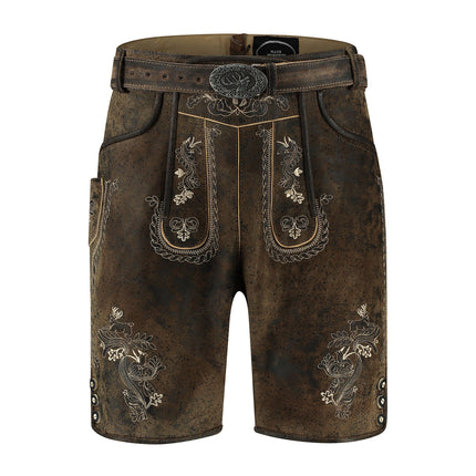 Haus Huberts Lederhose Kort Bruin Leer Heren