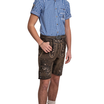 Haus Huberts Lederhose Kort Bruin Leer Heren