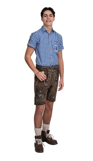 Haus Huberts Lederhose Kort Bruin Leer Heren