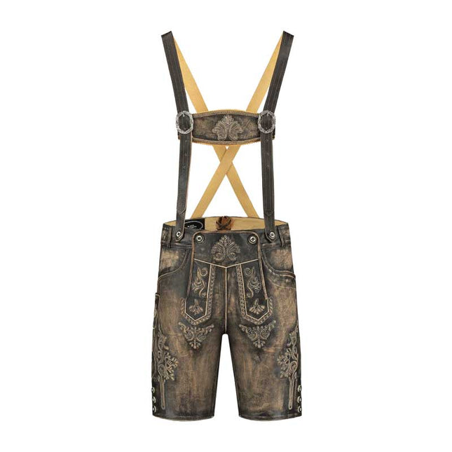 Haus Huberts Lederhose Kort Bruin Vintage Look Heren