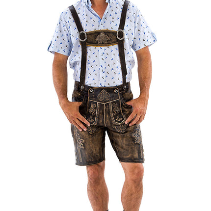 Haus Huberts Lederhose Kort Bruin Vintage Look Heren