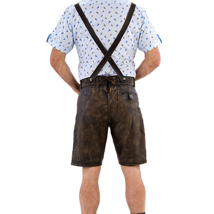 Haus Huberts Lederhose Kort Bruin Vintage Look Heren