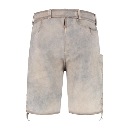 Haus Huberts Lederhose Kort Licht Grijs Geitenleer Heren