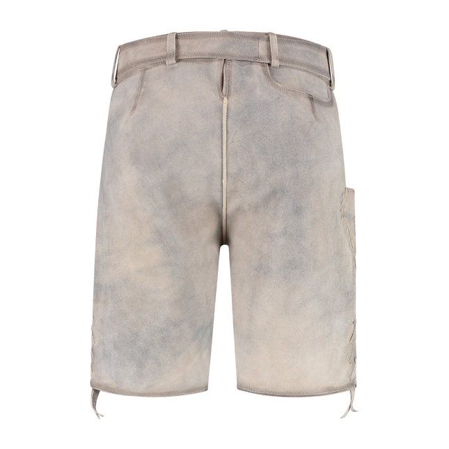 Haus Huberts Lederhose Kort Licht Grijs Geitenleer Heren