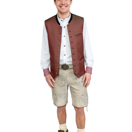 Haus Huberts Lederhose Kort Licht Grijs Geitenleer Heren