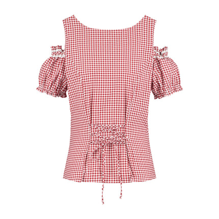 Haus Huberts Miederblouse Rood Wit Geruit Dames