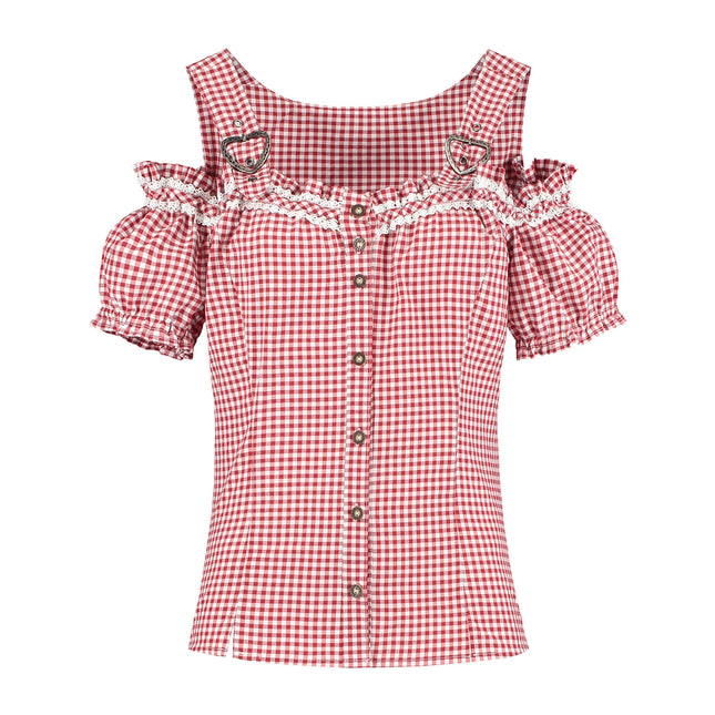 Haus Huberts Miederblouse Rood Wit Geruit Dames