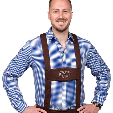 Haus Huberts Overhemd Blauw Wit Geruit Heren