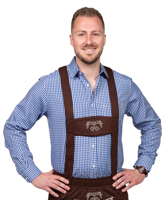 Haus Huberts Overhemd Blauw Wit Geruit Heren