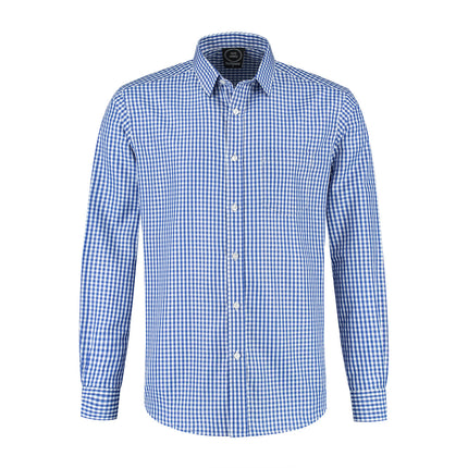 Haus Huberts Overhemd Blauw Wit Geruit Heren