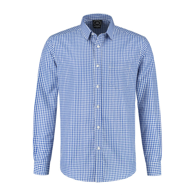 Haus Huberts Overhemd Blauw Wit Geruit Heren