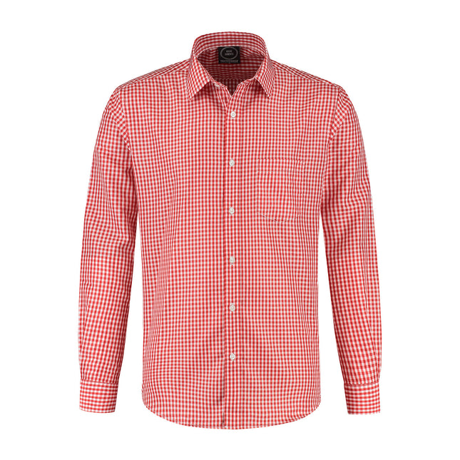 Haus Huberts Overhemd Rood Wit Geruit Heren