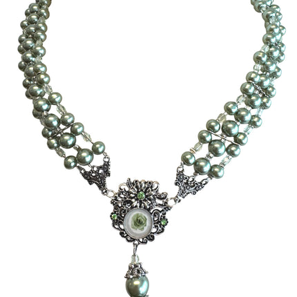 Haus Huberts Parelketting Met Strass Stenen Groen