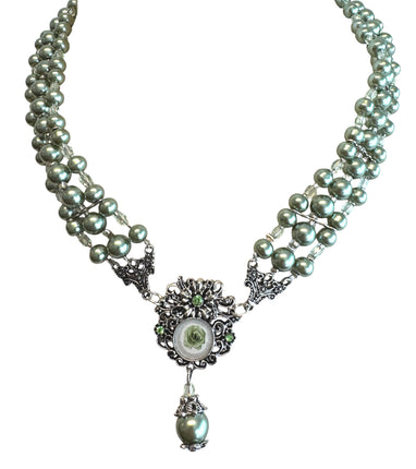 Haus Huberts Parelketting Met Strass Stenen Groen