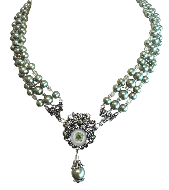 Haus Huberts Parelketting Met Strass Stenen Groen