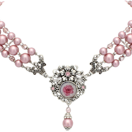 Haus Huberts Parelketting Met Strass Stenen Roze