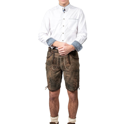 Haus Huberts Reinwit Overhemd Met Denimdetail Heren