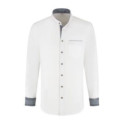 Haus Huberts Reinwit Overhemd Met Denimdetail Heren