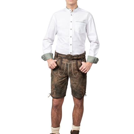 Haus Huberts Reinwit Overhemd Met Groene Accenten Heren