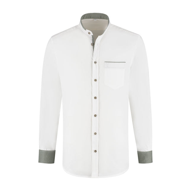 Haus Huberts Reinwit Overhemd Met Groene Accenten Heren
