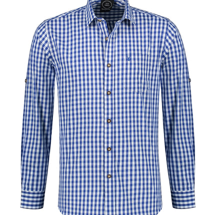 Haus Huberts Trachtenhemd Blauw Wit Heren