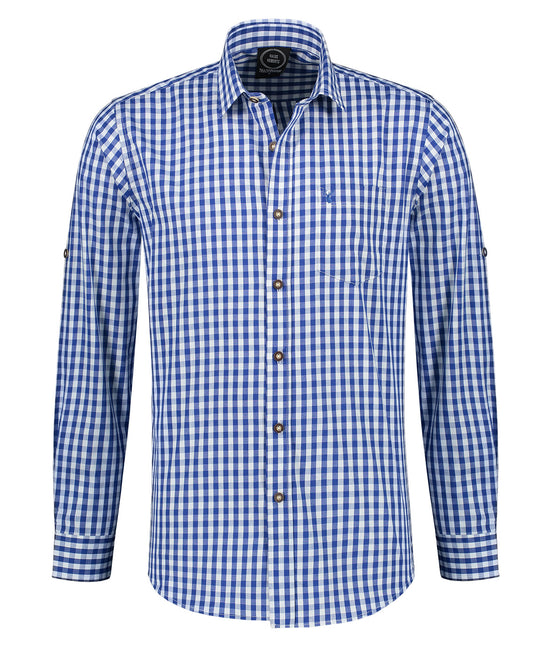 Haus Huberts Trachtenhemd Blauw Wit Heren