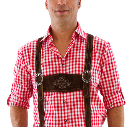 Haus Huberts Trachtenhemd Rood Wit Heren