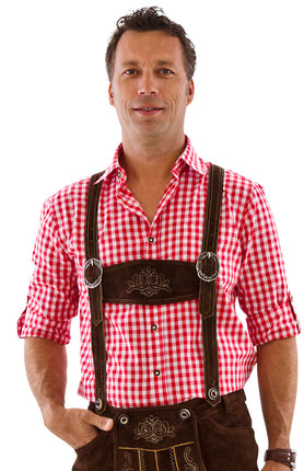 Haus Huberts Trachtenhemd Rood Wit Heren