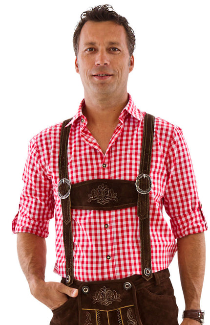 Haus Huberts Trachtenhemd Rood Wit Heren