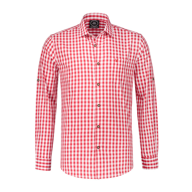 Haus Huberts Trachtenhemd Rood Wit Heren